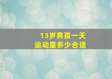 13岁男孩一天运动量多少合适