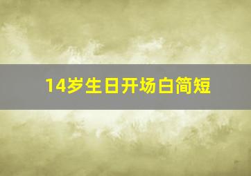 14岁生日开场白简短