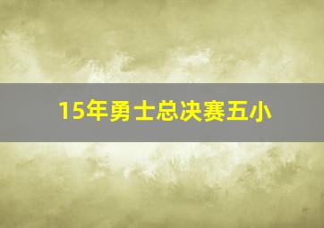 15年勇士总决赛五小