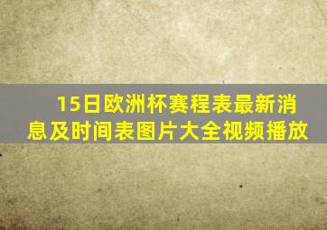 15日欧洲杯赛程表最新消息及时间表图片大全视频播放