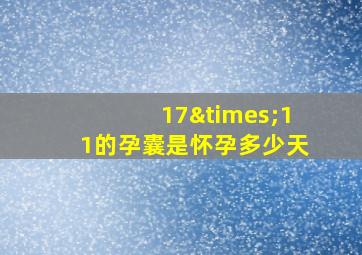 17×11的孕囊是怀孕多少天