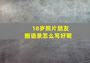 18岁照片朋友圈语录怎么写好呢