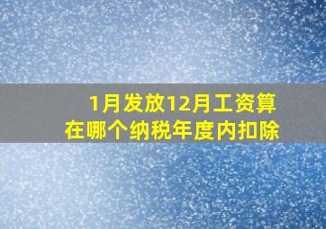 1月发放12月工资算在哪个纳税年度内扣除