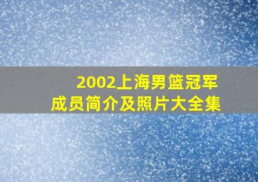 2002上海男篮冠军成员简介及照片大全集