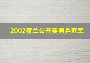 2002荷兰公开赛男乒冠军