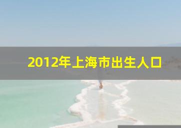 2012年上海市出生人口