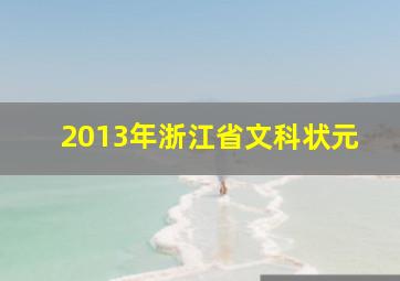 2013年浙江省文科状元