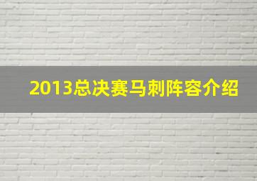 2013总决赛马刺阵容介绍