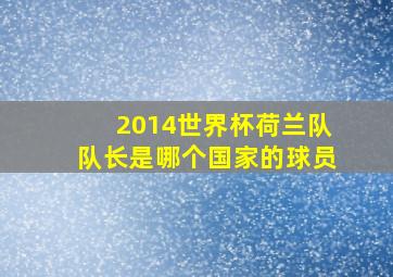 2014世界杯荷兰队队长是哪个国家的球员