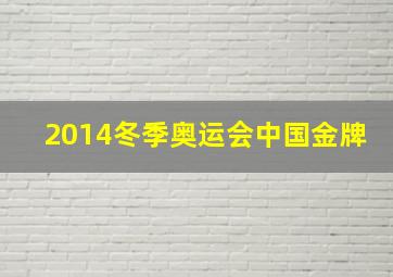 2014冬季奥运会中国金牌