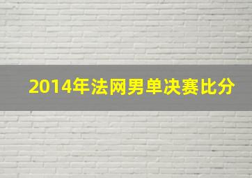 2014年法网男单决赛比分