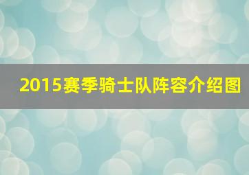 2015赛季骑士队阵容介绍图