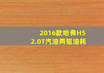 2016款哈弗H52.0T汽油两驱油耗