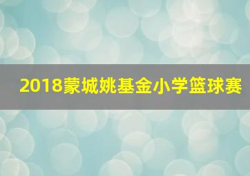 2018蒙城姚基金小学篮球赛