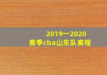 2019一2020赛季cba山东队赛程