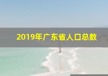 2019年广东省人口总数