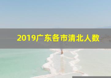 2019广东各市清北人数