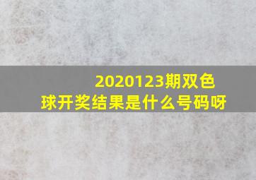 2020123期双色球开奖结果是什么号码呀