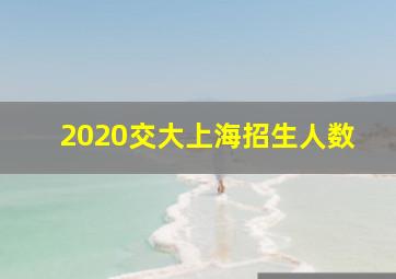 2020交大上海招生人数