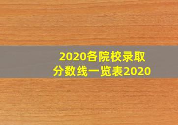 2020各院校录取分数线一览表2020