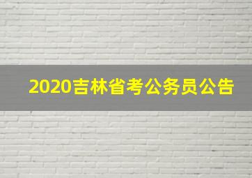 2020吉林省考公务员公告