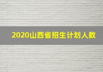 2020山西省招生计划人数