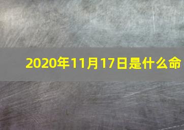 2020年11月17日是什么命