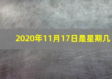 2020年11月17日是星期几