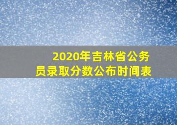 2020年吉林省公务员录取分数公布时间表