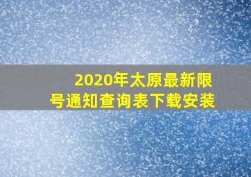 2020年太原最新限号通知查询表下载安装