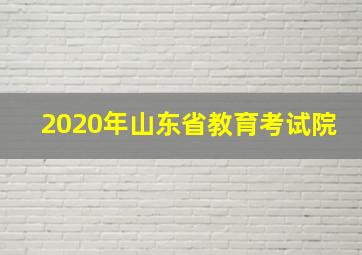 2020年山东省教育考试院