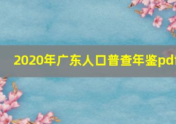 2020年广东人口普查年鉴pdf