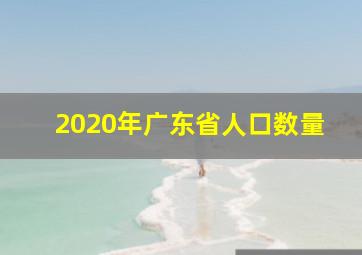 2020年广东省人口数量