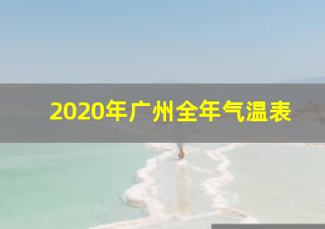 2020年广州全年气温表