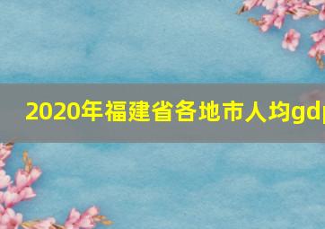 2020年福建省各地市人均gdp