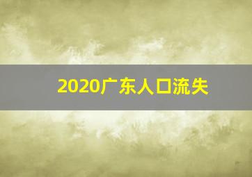 2020广东人口流失