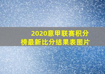 2020意甲联赛积分榜最新比分结果表图片