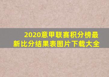 2020意甲联赛积分榜最新比分结果表图片下载大全