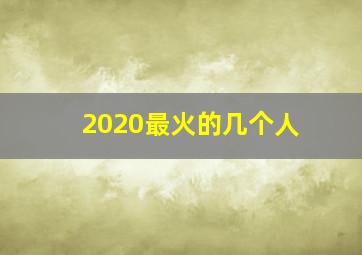 2020最火的几个人