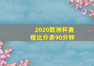 2020欧洲杯赛程比分表90分钟