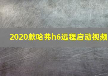 2020款哈弗h6远程启动视频