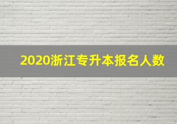 2020浙江专升本报名人数