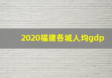 2020福建各城人均gdp