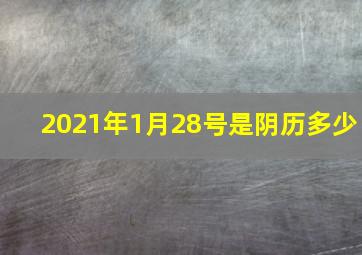 2021年1月28号是阴历多少