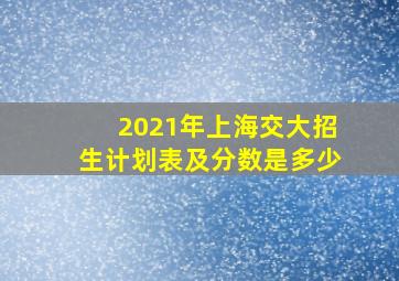 2021年上海交大招生计划表及分数是多少