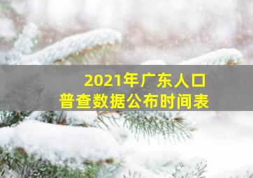 2021年广东人口普查数据公布时间表