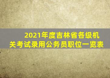 2021年度吉林省各级机关考试录用公务员职位一览表