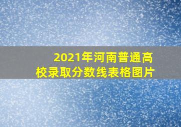 2021年河南普通高校录取分数线表格图片