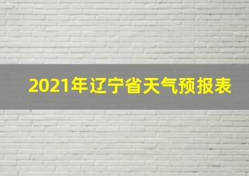 2021年辽宁省天气预报表