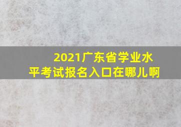 2021广东省学业水平考试报名入口在哪儿啊